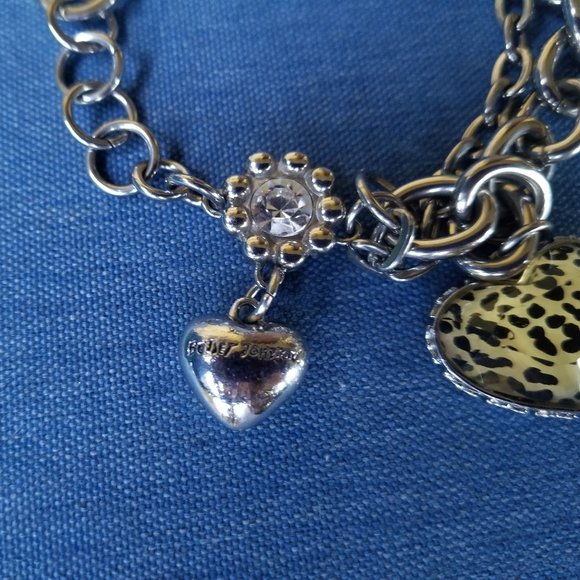 🩶🎀Betsey Johnson Silver-tone Cheetah Cat Print Charm Bracelet EPC🎀🩶 - Picture 2 of 4